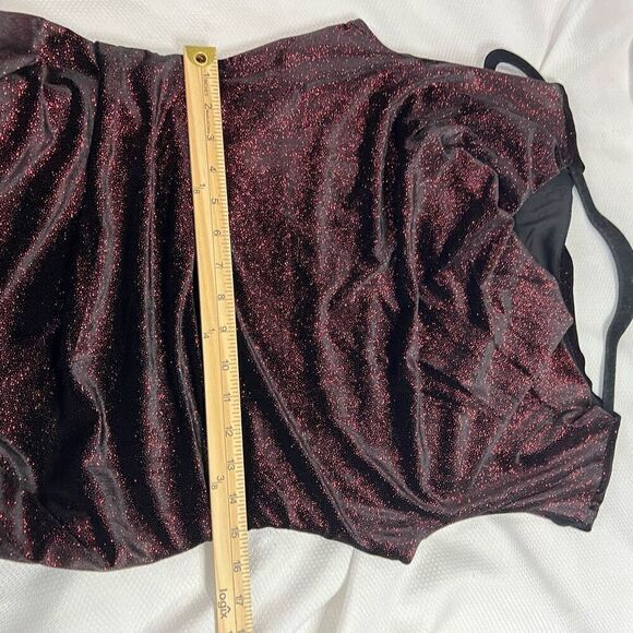 JH Evenings Black Shimmering Red Scoop Neck Sleeveless Dress Sz‎ 12P Women’s - Picture 6 of 10